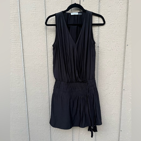 Ramy Brook Lux Twill Kora Sleeveless Mini Dress in Black Size S - Picture 2 of 8